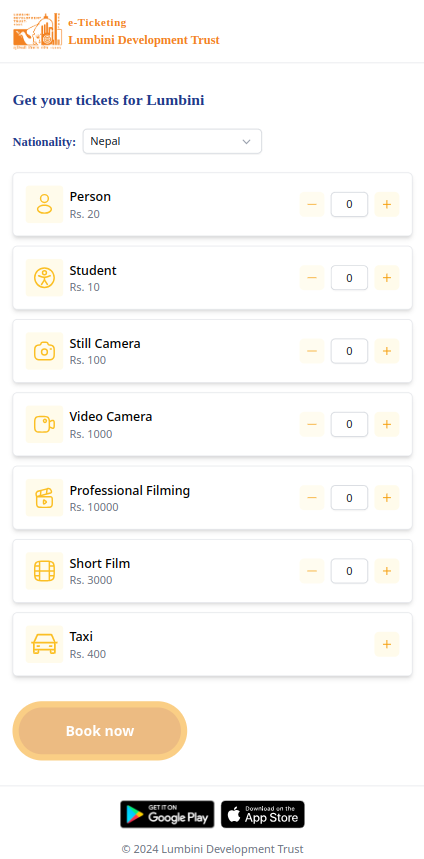 Lumbini Ticketing