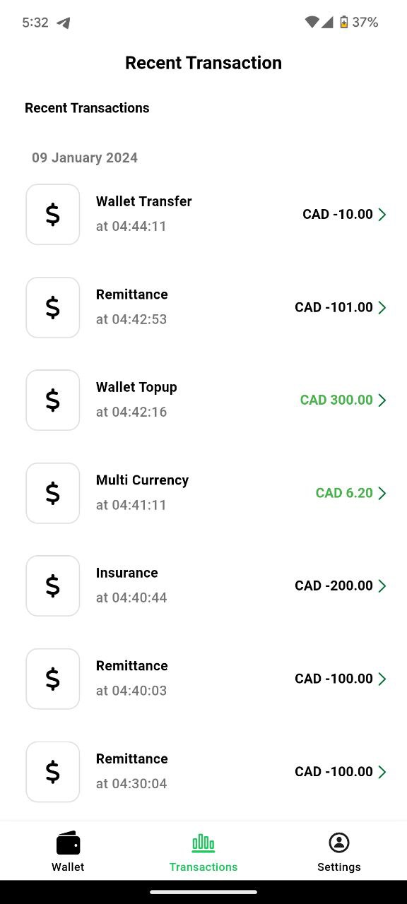 Transaction History